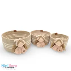 سبد نظم دهنده قیطان باکیفیت و عروسکی اتاق کودک طرح دختر