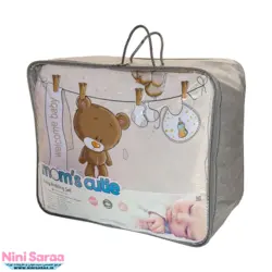 سرویس روتختی نوزاد برند مامز کیوتی (momscutie) مدل 7 تکه طرح خرس بندرخت رنگ کرم قهوه ای - خرید مستقیم از تولید کننده