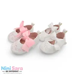 پاپوش نوزادی دخترانه روبان دار