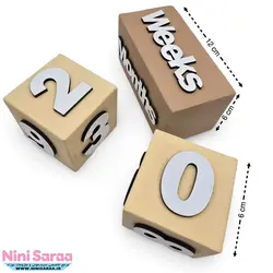 گاهشمار و تقویم چوبی نوزاد طرح تدی مناسب اکسسوری اتاق نوزاد با بهترین کیفیت چوب راش و رنگ اکریلیک