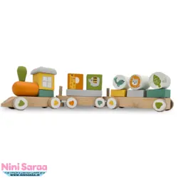 قطار چوبی طرح گاردن نقاشی شده اتاق نوزاد