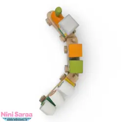 قطار چوبی طرح گاردن نقاشی شده اتاق نوزاد
