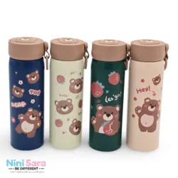 فلاسک خرس تدی چاپ برجسته نوزاد استیل 304