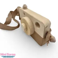 دوربین چوبی طرح تدی مناسب اکسسوری اتاق نوزاد با بهترین کیفیت چوب راش و رنگ اکریلیک