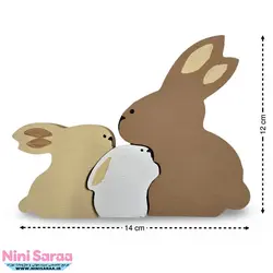 3 خرگوش چوبی طرح تدی مناسب اکسسوری اتاق نوزاد با بهترین کیفیت چوب راش و رنگ اکریلیک