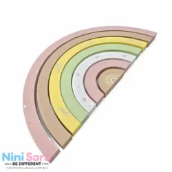 رنگین کمان چوبی طرح فرشته مناسب اکسسوری اتاق نوزاد با بهترین کیفیت چوب راش و رنگ اکریلیک