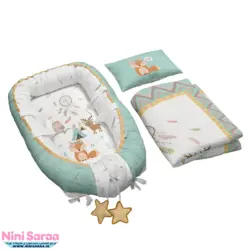 تشک گارد دار یا لبه دار 3 تکه نوزاد از برند مامز کیوتی طرح روباه و جنگل- خرید مستقیم از تولیدی