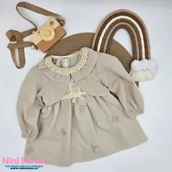 کت سارافون پیراهن دخترانه گیپور کرم