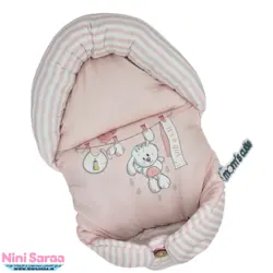 قنداق سوئیسی دوطرفه نوزاد از برند مامزکیوتی طرح خرگوش بند رخت رنگ صورتی- خرید مستقیم از تولیدی