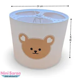 سرویس لوستر،آباژور،ساعت و جای دستمال نوزاد برند مامز کیوتی(momscutie) مدل 4 تکه طرح تدی رنگ کرم قهوه ای - خرید مستقیم از تولید کننده