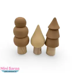 3 درخت چوبی طرح تدی مناسب اکسسوری اتاق نوزاد با بهترین کیفیت چوب راش و رنگ اکریلیک