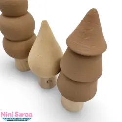 3 درخت چوبی طرح تدی مناسب اکسسوری اتاق نوزاد با بهترین کیفیت چوب راش و رنگ اکریلیک