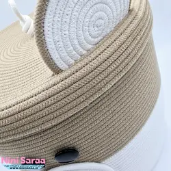سبد و جا لباسی درب دار قیطان باکیفیت و عروسکی اتاق کودک طرح خرس تدی رنگ کرم قهوه ای
