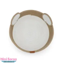 سبد و جا لباسی درب دار قیطان باکیفیت و عروسکی اتاق کودک طرح خرس تدی رنگ کرم قهوه ای