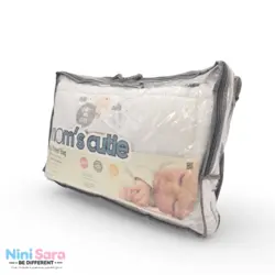 مسافرتی نوزاد مامز کیوتی (momscutie) مدل 3 تکه طرح خرس کارتونی سفید طوسی- نماینده رسمی مامزکیوتی