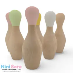 بولینگ چوبی طرح فرشته مناسب اکسسوری اتاق نوزاد با بهترین کیفیت چوب راش و رنگ اکریلیک