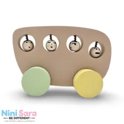 اتوبوس چوبی طرح فرشته مناسب اکسسوری اتاق نوزاد با بهترین کیفیت چوب راش و رنگ اکریلیک