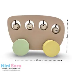 اتوبوس چوبی طرح فرشته مناسب اکسسوری اتاق نوزاد با بهترین کیفیت چوب راش و رنگ اکریلیک