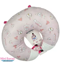 بالشت شیردهی یو U نوزاد برند مامز کیوتی طرح خرگوش و بند رخت رنگ صورتی - نماینده رسمی مامزکیوتی