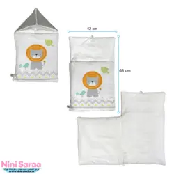 ست خواب نوزاد برند مامز کیوتی (momscutie) مدل 4 تکه طرح گاردن فیل و زرافه- نماینده رسمی مامزکیوتی