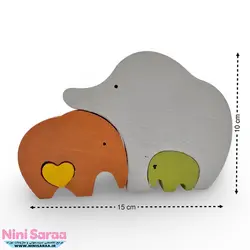 3 فیل چوبی طرح گاردن مناسب اکسسوری اتاق نوزاد با بهترین کیفیت چوب راش و رنگ اکریلیک