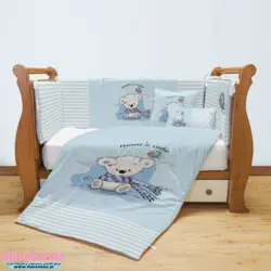 سرویس روتختی نوزاد برند مامز کیوتی(momscutie) مدل 7 تکه طرح کوالا رنگ آبی - خرید مستقیم از تولید کننده