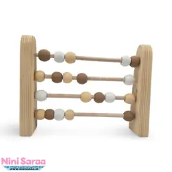 چرتکه چوبی طرح تدی مناسب اکسسوری اتاق نوزاد با بهترین کیفیت چوب راش و رنگ اکریلیک