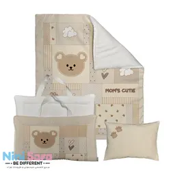 مسافرتی نوزاد مامز کیوتی (momscutie) مدل 3 تکه طرح پرفروش خرس تدی چهل تکه- نماینده رسمی مامزکیوتی