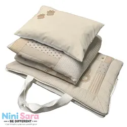 مسافرتی نوزاد مامز کیوتی (momscutie) مدل 3 تکه طرح پرفروش خرس تدی چهل تکه- نماینده رسمی مامزکیوتی