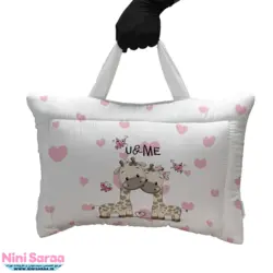 مسافرتی نوزاد مامز کیوتی (momscutie) مدل 3 تکه طرح زرافه قلبی- نماینده رسمی مامزکیوتی