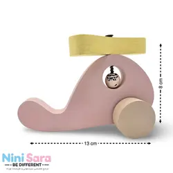 هلیکوپتر چوبی نوزاد طرح فرشته مناسب اکسسوری اتاق نوزاد با بهترین کیفیت چوب راش و رنگ اکریلیک