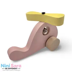 هلیکوپتر چوبی نوزاد طرح فرشته مناسب اکسسوری اتاق نوزاد با بهترین کیفیت چوب راش و رنگ اکریلیک