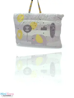 مسافرتی نوزاد مخمل مدل فیل طوسی زرد | قیمت ویژه