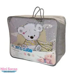 ست خواب نوزاد برند مامز کیوتی (momscutie) مدل 4 تکه طرح کوالا رنگ طوسی- نماینده رسمی مامزکیوتی