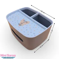 سرویس لوستر،آباژور،ساعت و جای دستمال نوزاد برند مامز کیوتی(momscutie) مدل 4 تکه طرح خرس کارتونی رنگ سفید- خرید مستقیم از تولید کننده