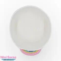 سبد و جا لباسی درب دار قیطان باکیفیت و عروسکی اتاق کودک طرح رنگین کمان رنگی