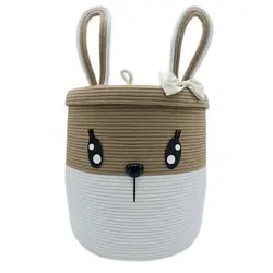 سبد و جا لباسی درب دار قیطان باکیفیت و عروسکی اتاق کودک طرح خرگوش رنگ کرم