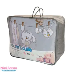 ست خواب نوزاد برند مامز کیوتی (momscutie) مدل 4 تکه طرح خرگوش بندرخت رنگ طوسی- نماینده رسمی مامزکیوتی