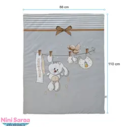 ست خواب نوزاد برند مامز کیوتی (momscutie) مدل 4 تکه طرح خرگوش بندرخت رنگ طوسی- نماینده رسمی مامزکیوتی