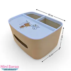 سرویس لوستر،آباژور،ساعت و جای دستمال نوزاد برند مامز کیوتی(momscutie) مدل 4 تکه طرح خرس بندرخت رنگ کرم- خرید مستقیم از تولید کننده