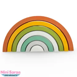 رنگین کمان چوبی طرح گاردن مناسب اکسسوری اتاق نوزاد با بهترین کیفیت چوب راش و رنگ اکریلیک