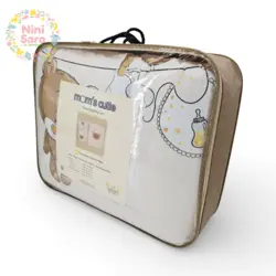 ست خواب نوزاد برند مامز کیوتی (momscutie) مدل 4 تکه طرح پرفروش خرس تدی چهل تکه- نماینده رسمی مامزکیوتی
