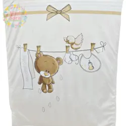 ست خواب نوزاد برند مامز کیوتی (momscutie) مدل 4 تکه طرح پرفروش خرس تدی چهل تکه- نماینده رسمی مامزکیوتی