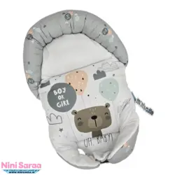 قنداق سوئیسی دوطرفه نوزاد از برند مامزکیوتی طرح خرس کارتونی رنگ سفید - خرید مستقیم از تولیدی