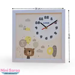 سرویس لوستر،آباژور،ساعت و جای دستمال نوزاد برند مامز کیوتی(momscutie) مدل 4 تکه طرح خرس کارتونی رنگ کرم - خرید مستقیم از تولید کننده
