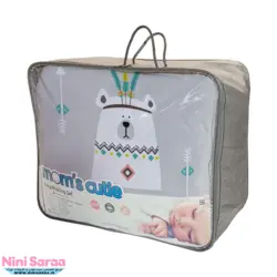سرویس روتختی نوزاد برند مامز کیوتی (momscutie) مدل 7 تکه طرح خرس قطبی رنگ طوسی نوک مدادی - خرید مستقیم از تولید کننده