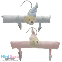 چوب‌ لباس مخمل عروسکی نوزادی طرح خرس