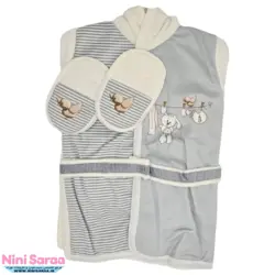 حوله نوزاد مامز کیوتی طرح خرگوش بند رخت طوسی- خرید مستقیم از تولیدی