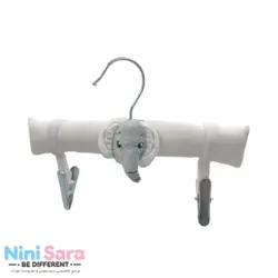 چوب‌ لباس مخمل عروسکی نوزادی طرح فیل