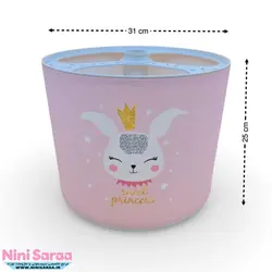 سرویس لوستر،آباژور،ساعت و جای دستمال نوزاد برند مامز کیوتی(momscutie) مدل 4 تکه طرح خرگوش پرنسس- خرید مستقیم از تولید کننده